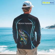 Load image into Gallery viewer, Personalized Neon Bass Fishing Shirt, Largemouth Bass Long Sleeve Performance Apparel 