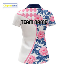 Load image into Gallery viewer, Personalized Pink Tropical Flower  Womens Golf Tops Custom Team Golf Shirts, Familly Team Shirt NHT699
