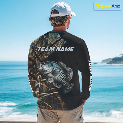 Crappie Fishing Custom Camouflage Fishing Shirts Long Sleeve, Crappie Fishing Apparel NHT524
