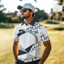 Load image into Gallery viewer, Geometric Leopard Fusion Performance Mens Golf Polo Shirt, Golf Gift For Men NHT722