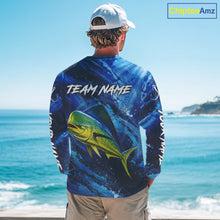 Load image into Gallery viewer, Custom Mahi Mahi Fishing Jersey, Personalized Long Sleeve Performance Fishing Shirt NHT1221