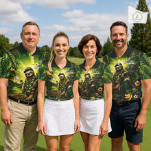 Load image into Gallery viewer, Custom Green Funny Sloth Tropical Mens Golf Polo Shirts, Golf Team Jersey For Men NHT927