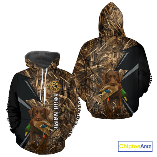 Duck Hunting Camo Winter with Black Lab 3D All Over Printed Shirt, Perfect Gift for Waterfowl Hunters NHT250