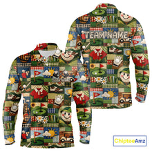 Load image into Gallery viewer, Funny Golf Patchwork Polo Shirt For Men, Personalized Mens Golf Polo Shirt, Vintage Quilt Golf Pattern NHT577