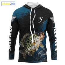 Load image into Gallery viewer, Custom Crappie Fishing Jersey Personalized Long Sleeve Hooded Shirt For Men 