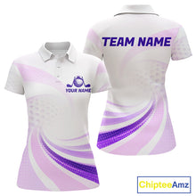 Load image into Gallery viewer, Personalized Purple Swirl Golf Polo - Women's Team Name Performance Jersey