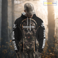 Load image into Gallery viewer, Custom Wild Hog Hunting Black Camo Forest 3D Printed Shirts, Hunting Gifts for Boar Hunter NHT262