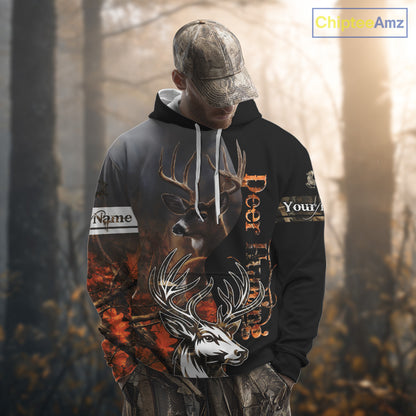 Men’s Hunting Deer Camo 3D All-Over Printed Hoodie Shirt – Hunting Hoodie for Men NHT330