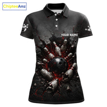 Load image into Gallery viewer, Custom Cracked Wall Bowling Jersey for Women | Bowling Team Polo &amp; 1/4 Zip