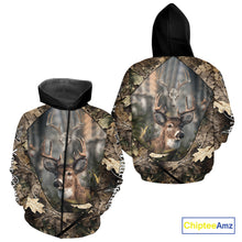 Load image into Gallery viewer, Deer Skull Hunting Camo Forest 3D All Over Printed Shirt, Personalized Hunting Shirt NHT274