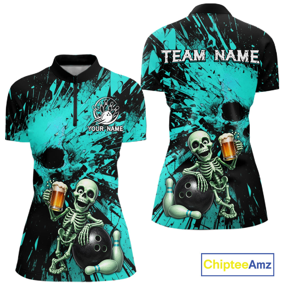 Bowling jersey with skeleton design and 'Team Name' text, featuring Chiptee Amz branding.