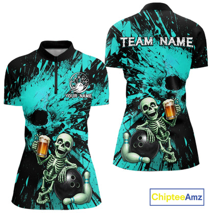 Bowling jersey with skeleton design and 'Team Name' text, featuring Chiptee Amz branding.