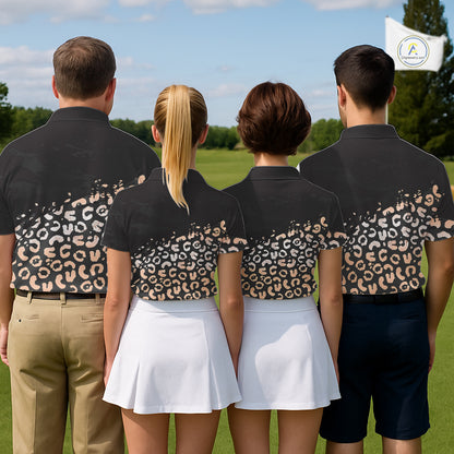 Custom Name Leopard Print Polo Shirt – Stylish Animal Print Golf Polo For Womens NHT855
