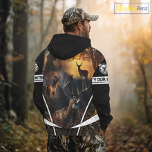 Load image into Gallery viewer, Personalized Deer Hunting Shirt, Custom Name 3D Deer Print, Perfect Gift for Hunters NHT279