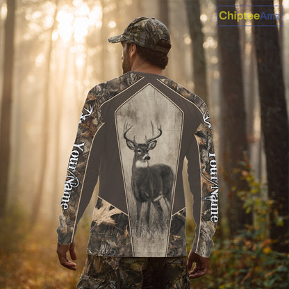 Whitetail Deer Hunting Season Shirt 3D Buck Design Custom Hunting Gift, Deer Hunting Shirt NHT331