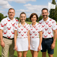Load image into Gallery viewer, Custom Crab Mens Golf Polo Shirt - Personalized Cute Red Crab Team Name Jersey NHT1007