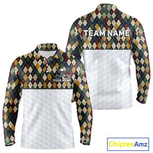 Load image into Gallery viewer, Personalized Classic Argyle Golf Shirt - Custom Team Name Mens Golf Jersey