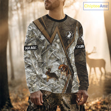 Load image into Gallery viewer, Beagle Dog Chasing the Rabbit Camo Custom Name Shirts, Rabbit Hunting Gifts NHT283