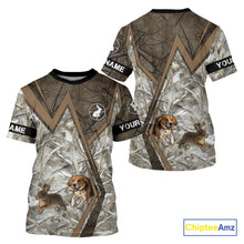 Load image into Gallery viewer, Beagle Dog Chasing the Rabbit Camo Custom Name Shirts, Rabbit Hunting Gifts NHT283