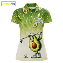 Load image into Gallery viewer, Custom Avocado Womens Golf Polo Shirt - Personalized Funny Fruit Golf Tee 