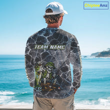 Load image into Gallery viewer, Custom Camo Gray Fish Reaper Skull Bass Long Sleeve Fishing Shirt, Bass Hunter Fishing Jerseys NHT678