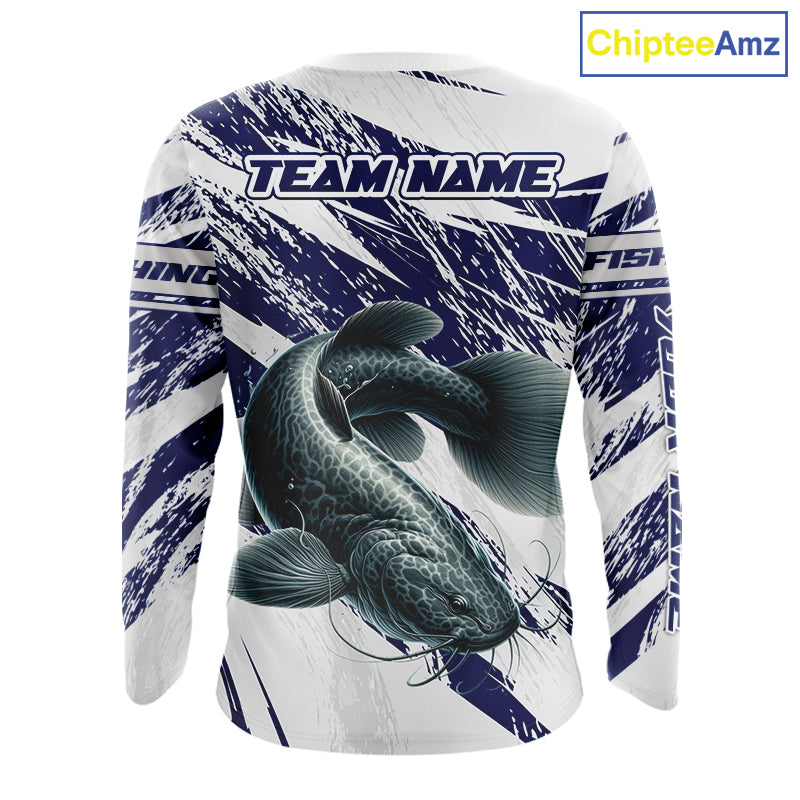 Catfish Custom Fishing Shirts Long Sleeve For Men , Catfish Fishing Tournament Apparel NHT521