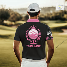 Load image into Gallery viewer, Golf Balls Pink Pattern Mens Golf Polo Shirts Custom Golf Apparel For Familly Team Shirt NHT706