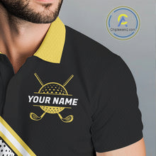 Load image into Gallery viewer, Golf Balls Yellow Pattern Mens Golf Polo Shirts Custom Golf Apparel For Familly Team Shirt NHT708
