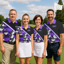 Load image into Gallery viewer, Golf Balls Purple Pattern  Womens Golf Polo Shirts Custom Golf Apparel For Familly Team Shirt NHT710
