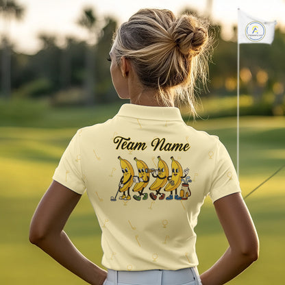 Funny Banana Womens Golf Polo Shirts Team, Womens Golf Jerseys For Golfer, Golf Gifts NHT908
