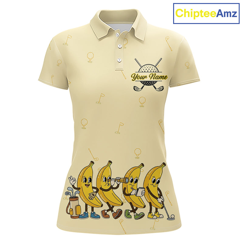 Funny Banana Womens Golf Polo Shirts Team, Womens Golf Jerseys For Golfer, Golf Gifts NHT908