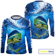 Load image into Gallery viewer, Mahi Mahi Fishing Jersey Ocean Blue 3D All Over Print Long Sleeve Performance Shirt 
