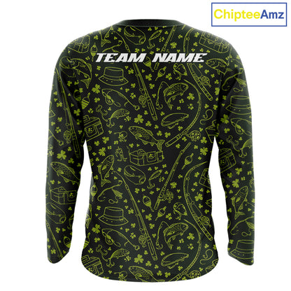 Fishing Shirt Long Sleeve, Patrick Day Fishing Jersey Personalized Name, Team Name NHT426