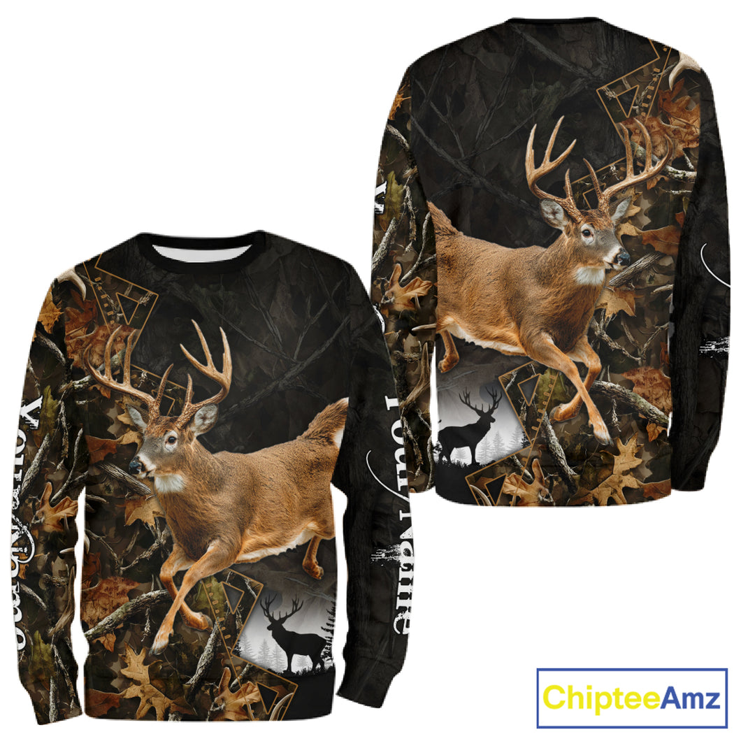 Customized Name Whitetail Deer Hunting Jump Shirt, Gift for Hunters – NHT315