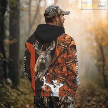 Load image into Gallery viewer, Orange Bow hunting Deer Camouflage Personalized Hunting Shirt, Hoodie Hunting Shirt For Men NHT318