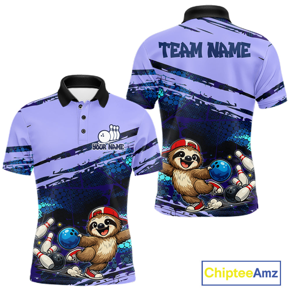 Custom Funny Sloth Bowling Jersey for Men | Personalized Bowling Team Shirt