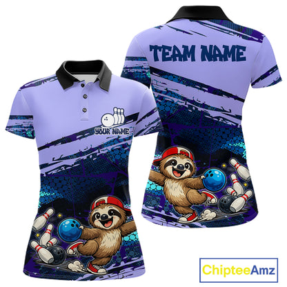 Custom Funny Sloth Bowling Jersey for Women | Personalized Bowling Team Shirt