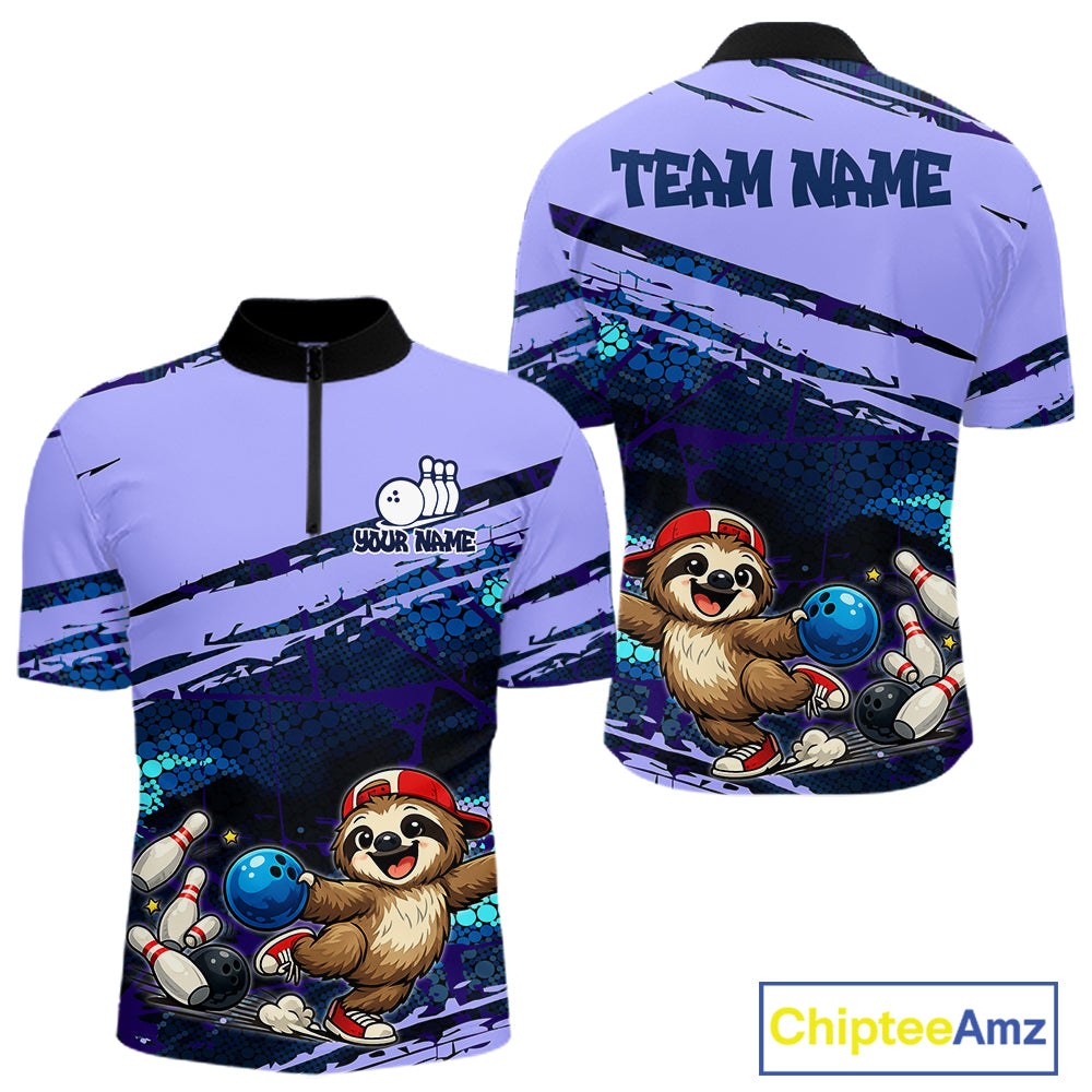 Custom Funny Sloth Bowling Jersey for Men | Personalized Bowling Team Shirt