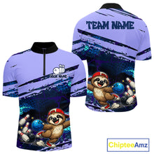 Load image into Gallery viewer, Custom Funny Sloth Bowling Jersey for Men | Personalized Bowling Team Shirt