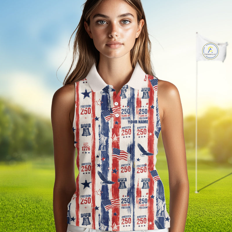 Custom America 250Th Anniversary Polo - Vintage Patriotic USA Flag Personalized Performance Jersey
