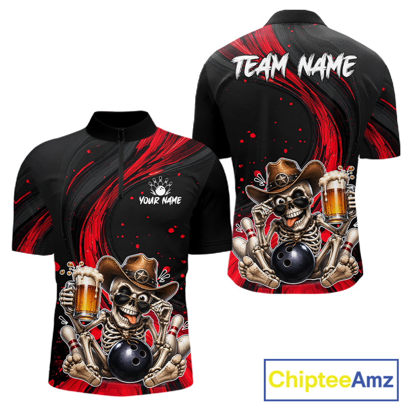 Black and red sports jersey with skeleton design and 'Team Name' text, featuring ChipteeAmz branding.
