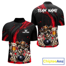 Load image into Gallery viewer, Black and red sports jersey with skeleton design and 'Team Name' text, featuring ChipteeAmz branding.