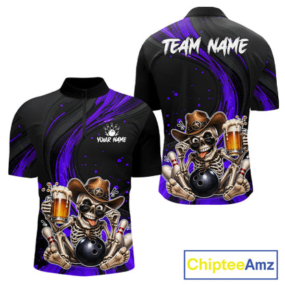 Black and purple sports jersey with skeleton design and 'Team Name' text on a white background.