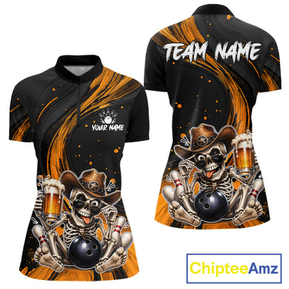 Polo shirt with skeleton design and 'Team Name' text, featuring ChipteeAmz branding.