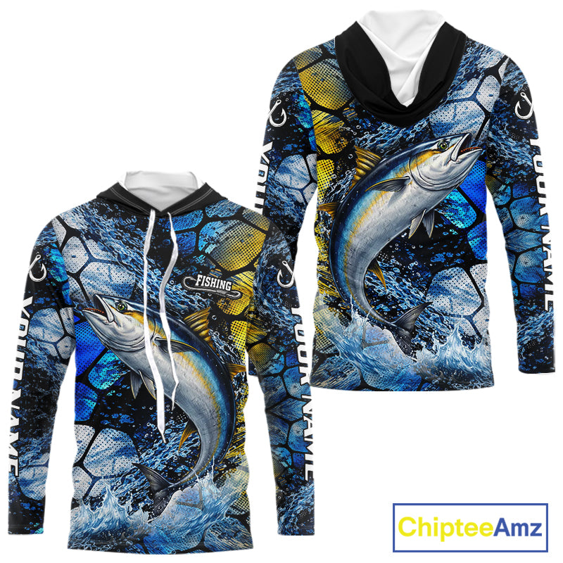 Tuna Fishing Customize Name Long Sleeve Fishing Shirts, Personalized Tuna Fishing Gift NHT438