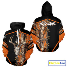 Load image into Gallery viewer, Personalized Orange Camo Black Skull Deer Hunting 3D Shirts, Perfect Gift for Hunters NHT281
