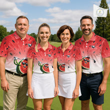 Load image into Gallery viewer, Custom Name Team Name Watermelon Mens Golf Polo Shirt - Funny Cartoon Golf Clothing NHT1175