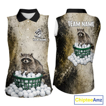Load image into Gallery viewer, Custom Raccoon Golf Polo Shirt For Women - Personalized Funny Vintage Golf Apparel 