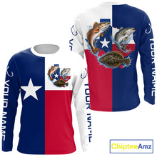 Load image into Gallery viewer, Texas Slam Long Sleeve Jersey With Redfish, Trout &amp; Flounder Texas Saltwater Fishing Shirt For Men 