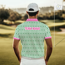 Load image into Gallery viewer, Funny Pink Green Geometric Polo Golf Shirt, Retro Style Performance Golf Top For Family Team Shirt NHT692